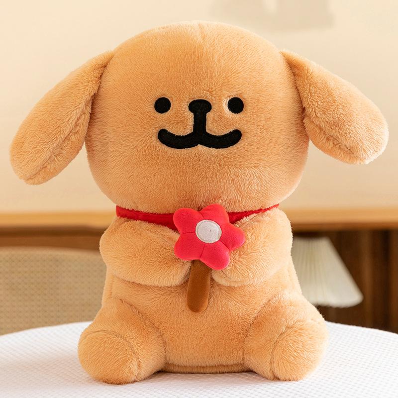 Love line dog doll cute little safflower dog plush toy children sleeping pillow gift