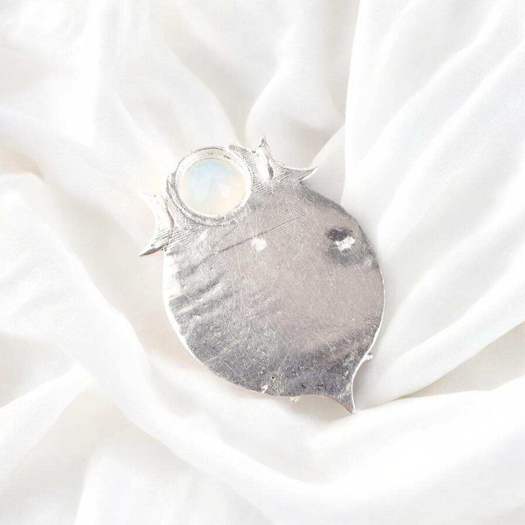 Natural Milky Opal Gemstone 925 Stamped Silver Handmade Chain Pendant For Sister CP-22-18