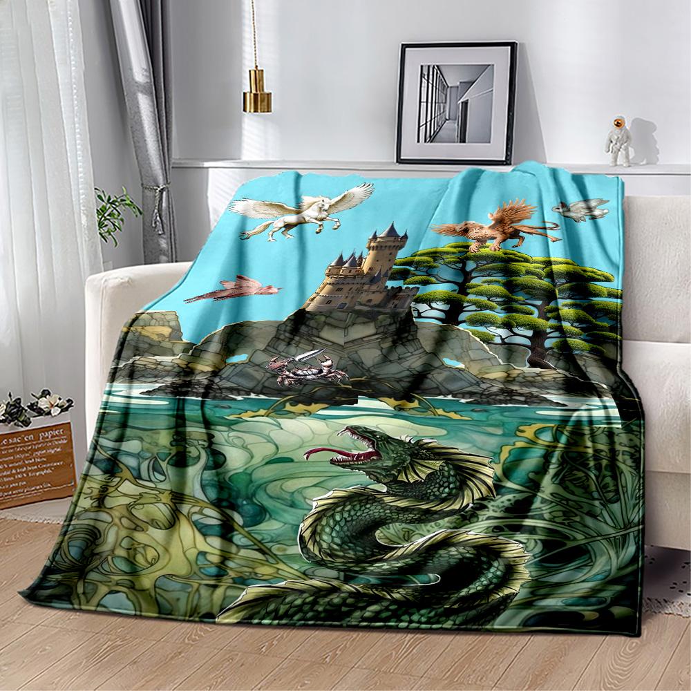 Gothic Style Blanket Soft & Cozy Suitable for Couch Seaside Bed All-Season Use Playful Design Gift for Travel Home Birthdays