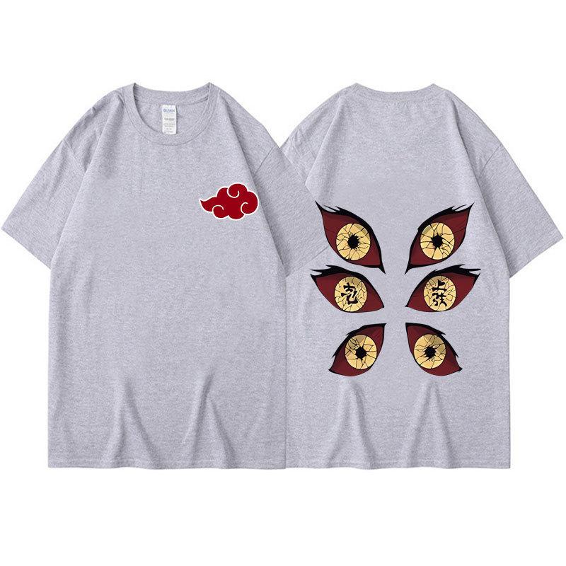 Harajuku Mens T-shirt Anime Naruto Manga Graphic Tees Shirt Cotton Casual Cartoon Short-Sleeves Summer Tshirts Unisex Streetwear Kids Tops