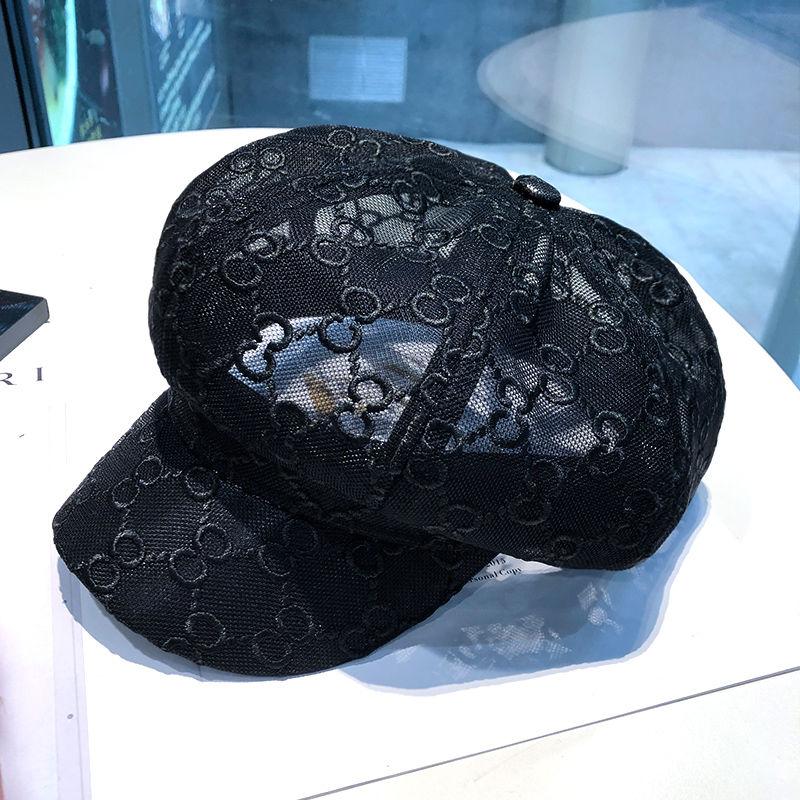 New Organza Star Anise Hat Women's Hollow Mesh Thin Sun Hat Women's Summer Sun Protection Breathable Beret