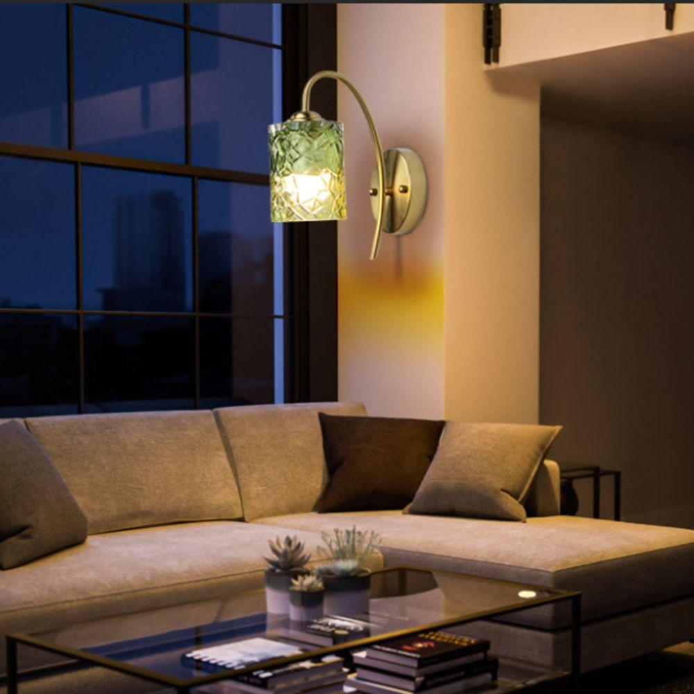 360° Adjustable LED Wall Light Starry Glass Shade Rotatable Wall Light  Home Decor