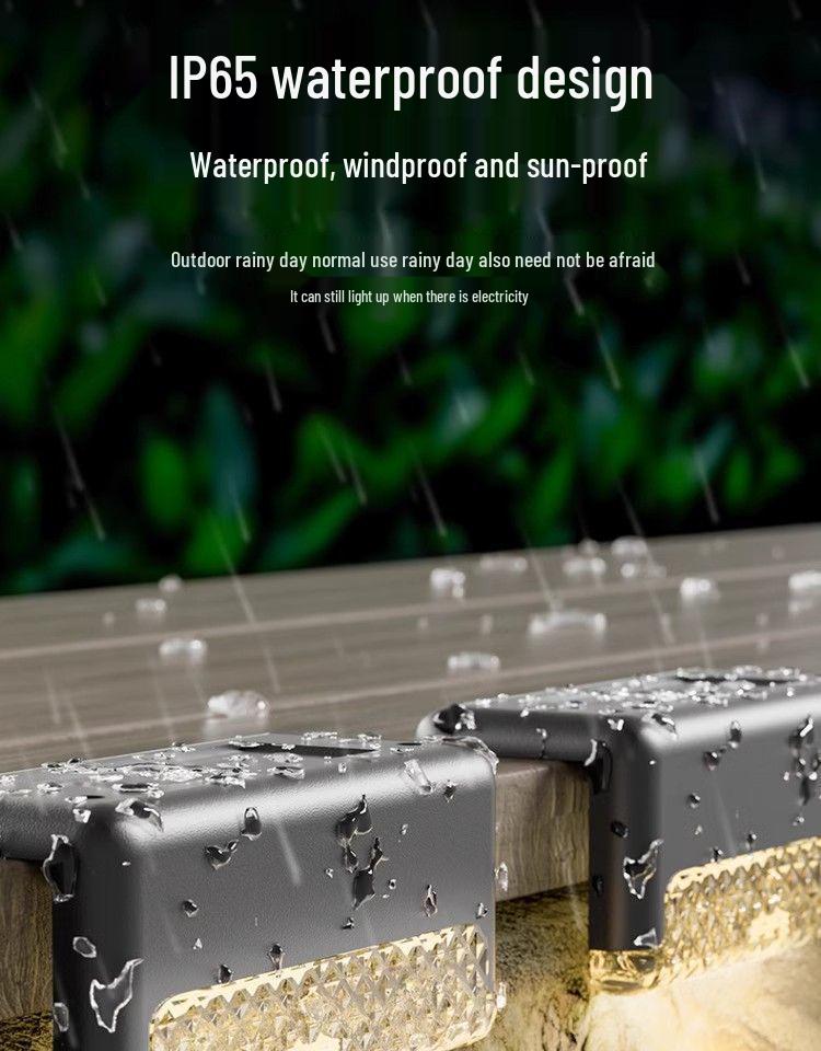 Waterproof Solar Outdoor Garden Fence, Courtyard, and Stair Step Lights