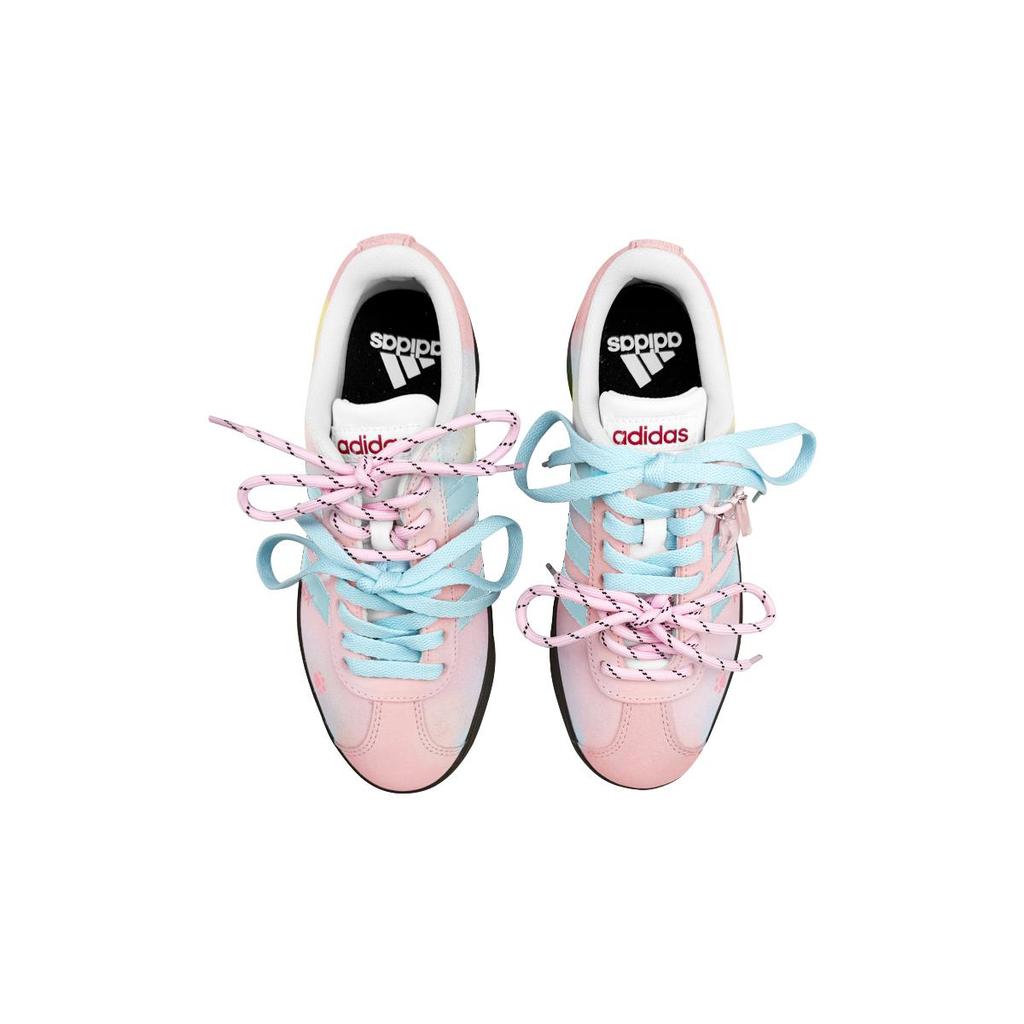 Adidas VL COURT 2.0 Cushioning, Wear Resistant Low top Skateboard Shoes Unisex Pink Blue HQ1802(Team116-adBOX)