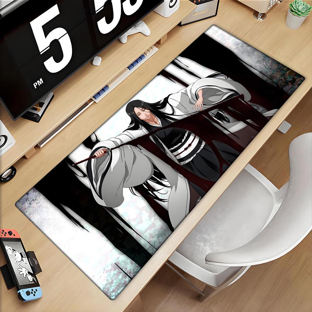 Large Mouse Pad black white Anime BLEACH Mause Mats Gaming Accessories Office Gamer Keyboard Desk Mat Unohana Retsu Mousepad 800x400x2mm