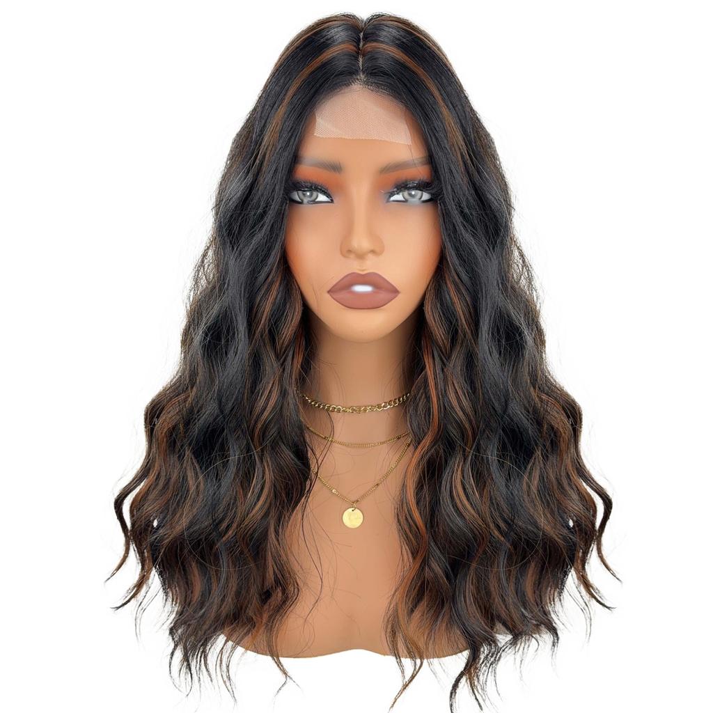 European American New Fashionable Lace Wig With Water Splitting Ripple Headband
