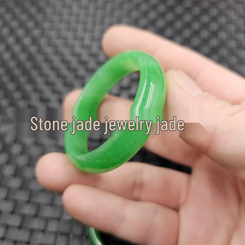 Emerald Green Jade Pendant: Blue Round Design with Large Hole, Car Pendant, and Necklace Accessory