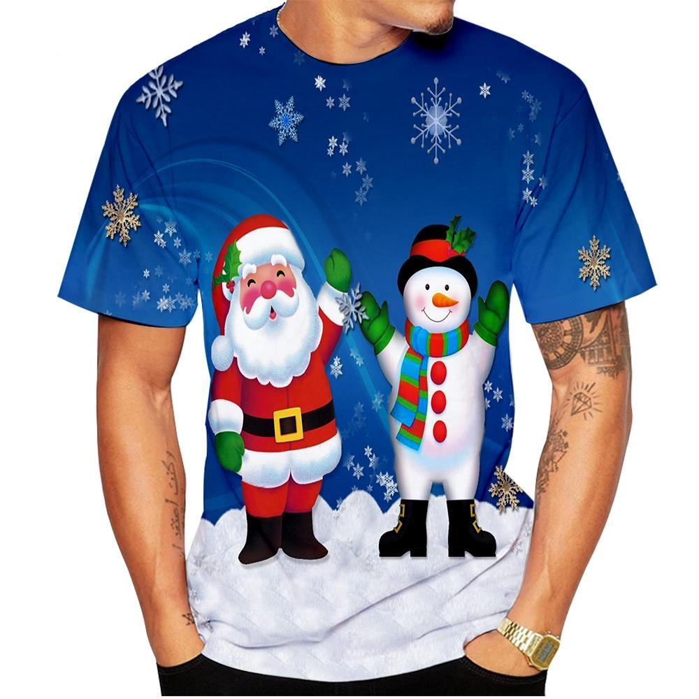 New Fashion Men's Women's T-Shirt Santa Claus Casual 3D Printed Summer Hip Hop Round Neck Cool Christmas Kids Short Sleeve