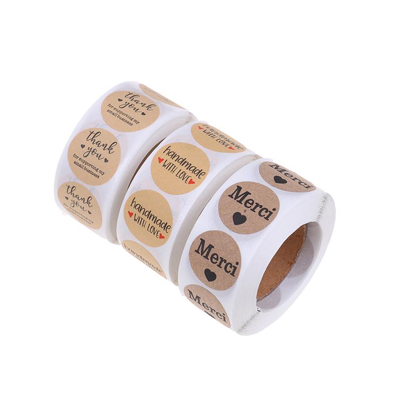 Thank You Stickers Kraft Festival Decorative Stickers Tags Envelope Stickers