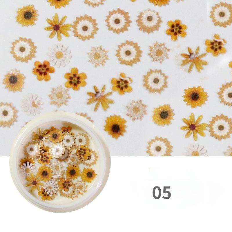 2 Boxes Nail Art Color Mixed Small Daisy Flower Rose Ultra-thin Wood Pulp Patch DIY Nail Art Jewelry Nail Art Decoration