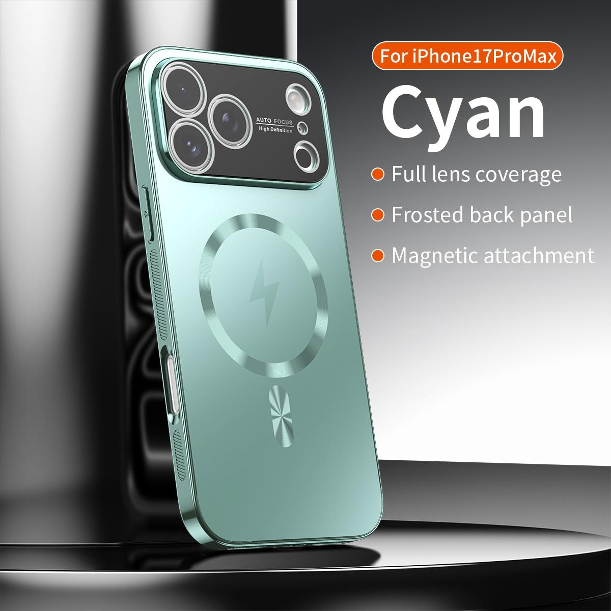 

Роскошный Матовый Магнитный Чехол с Покрытием Для Magsafe Жесткий Чехол Для iPhone 17 15 16 14 13 Pro Max Защита Камеры Ударопрочный Чехол из ПК iPhone17 зелёный