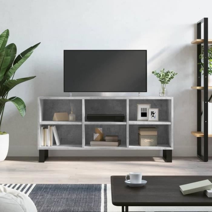 VidaXL Meuble TV gris béton 103,5x30x50 cm bois d'ingénierie 827000
