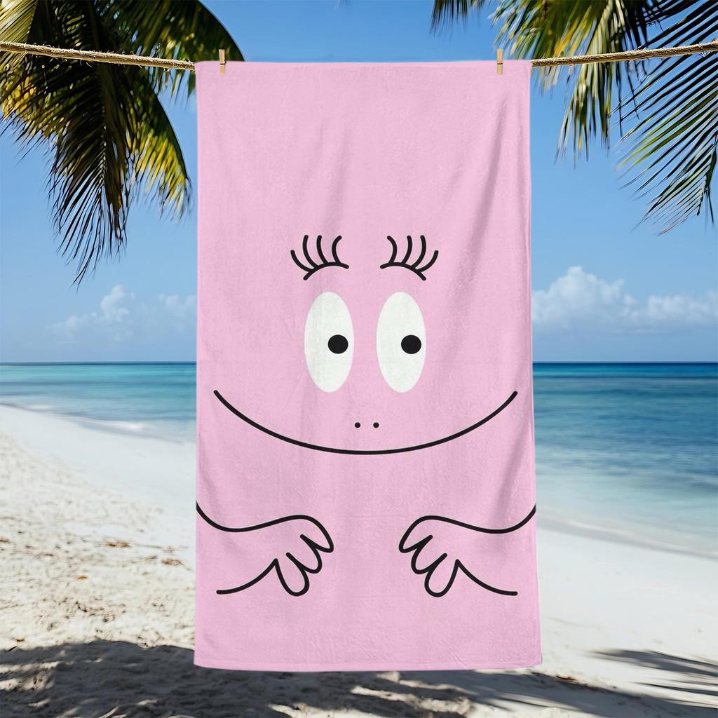 Cute B-Barbapapa Cartoon Quick Dry Beach Towel Soft Large Size For Pool Gym Travel Shower Camping Sports