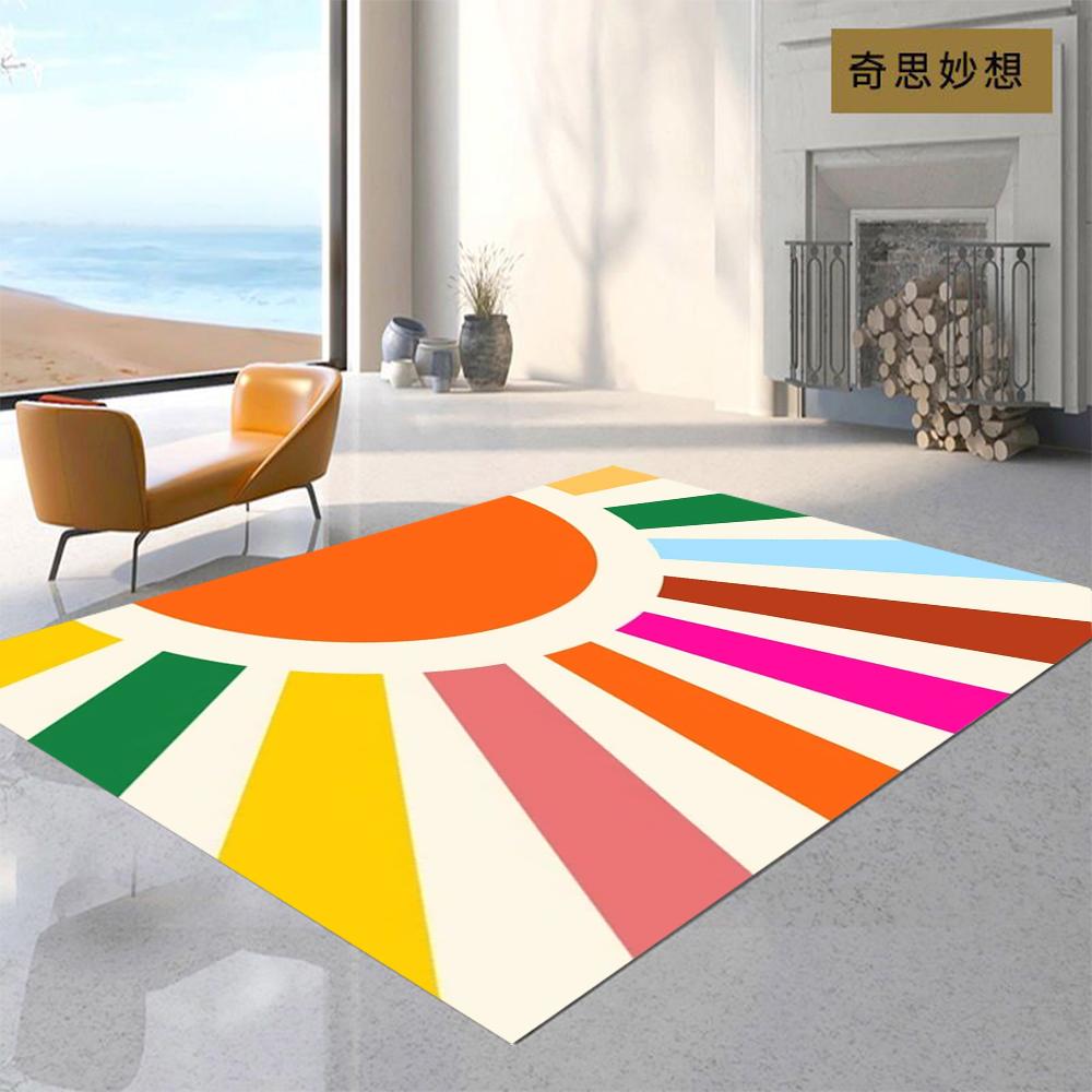 Boho Rugs Area Rug for Living Room Rainbow Kids Rug Non-Slip Sunshine Carpet Ultra Soft Rug Dining Room Christmas Gift for Kids