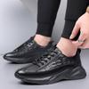 2025 New Sports Leather Shoes Men's Alligator Pattern Casual Popcorn Black One-pedal Shoes Men
