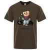 Motorcykelentusiast Street Ted Rider Tryckt T-shirt Herr Lös Casual Kortärmad Sommar Andningsbar T-shirt Bomullskläder