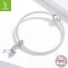 Yinziyun S925 Silver Wine Glass Bracelet Pendant - Creative Summer DIY Jewelry BSC262