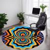 1pc Psychedelic Pattern Carpet, Round Non Slip Durable Large Size Office Carpet, Suitable for Office
