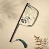 Long Handle Chinese Style Fan Exquisite Decorative Fan Home Decoration Hand Held Fans  Summer