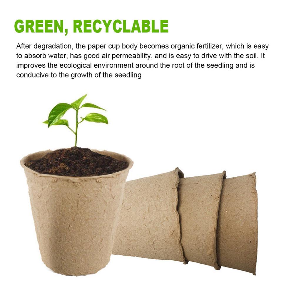 Biodegradable Pulp Seedling Pots Molded Paper Nursery Plant Containers Eco Friendly Compostable Flower Pots for Garden and Home Use