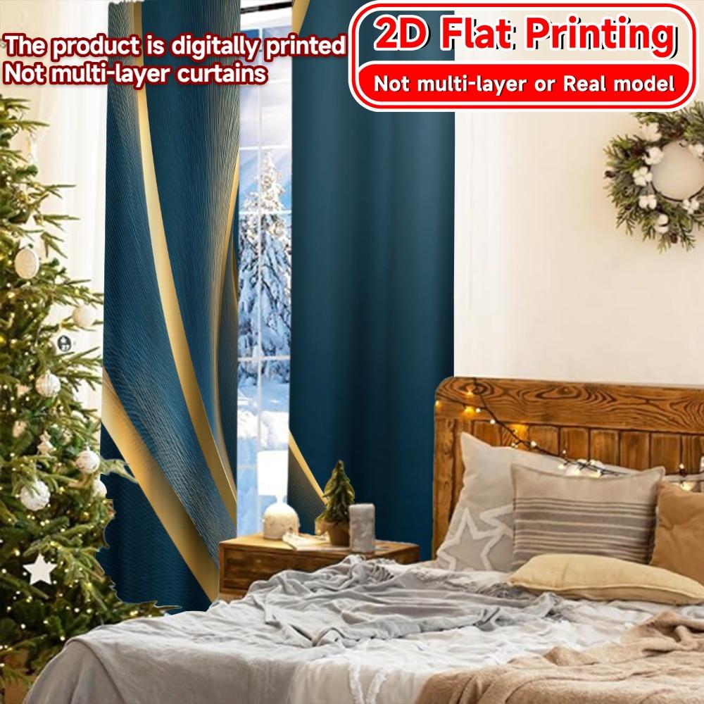 2D Flat Printing  2pcs Abstract Elegance Popular Curtains&Window Treatment Versatile 100% Polyester Curtains Decorations Outdoor
