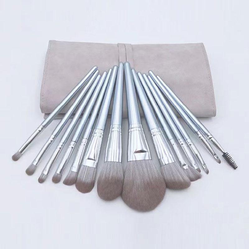 Set Pennelli Trucco Ultra Morbidi 14 Pezzi Setole Morbide Pennello Polvere Libera Viso Intero Pennello Ombretto Pennello Cosmetico Professionale