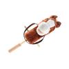 Horse Stick Toy Plush Soft Cartoon Look Sound Effect Horse Head Stick Toy with Wheels and Thickened