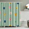Animal Printed Shower Curtain With Blue Background For Bathroom Decor Creative Pattern Home Accessories (Green)