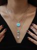 FANCIME Feather Turquoise Necklace in S925 Hawaiian Good Luck Perfect for White and Gift Wrapping Included Women's Silver, Jewelry, Charm, Day,
