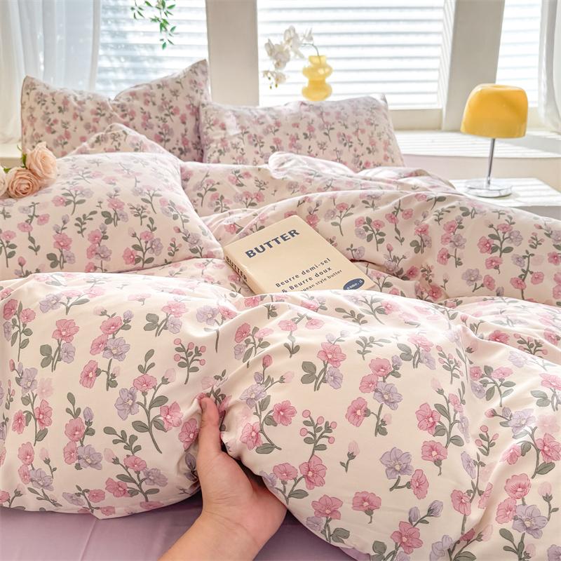 Bonenjoy Floral Style Duvet Cover Sets Single/Queen/King Soft Washed Cotton Bed Cover Sets Dekbedovertrek 240x220 Bedding Sets