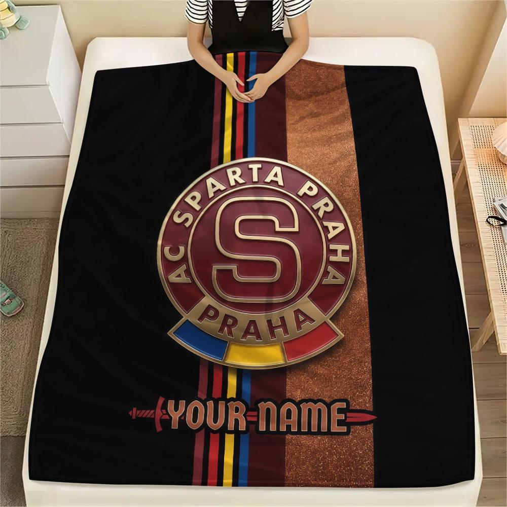 Custom Name AC Sparta Praha Flannel Blanket, High Quality Comfortable for All Seasons, Home Decor, Warmth and Comfort