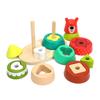 Toddler Educational Wooden Stack Tower Toy With Bright Colors Fun Nonelectric