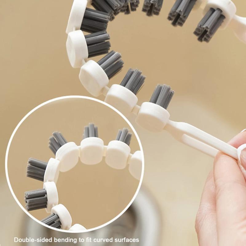 1pcs Bendable Cleaning Brush Bathroom Soft Bristle Crevice Brush Groove Faucet Corners Floor Wall Tiles Window Slots Brush