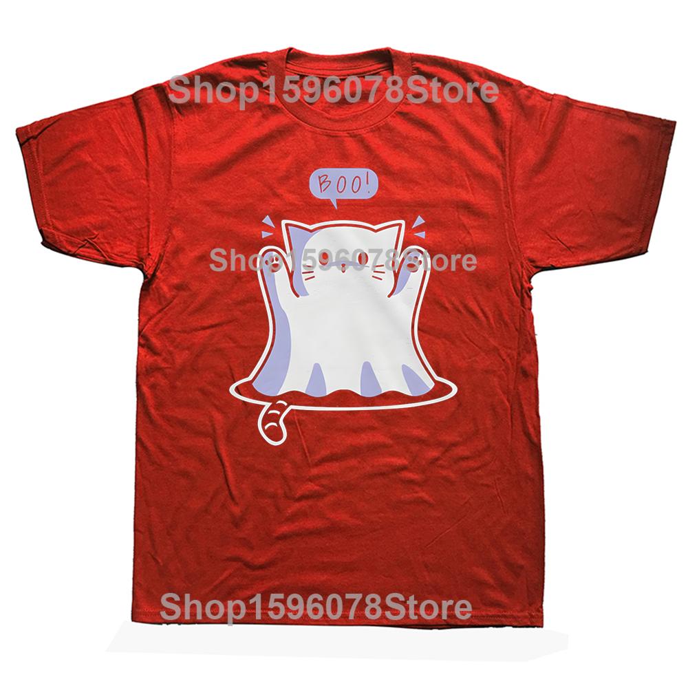 

Funny Ghost Cat Graphic 100% Cotton T-shirts Men Women s Fashion Casual Tshirt Loose Oversized Streetwear T Shirt S