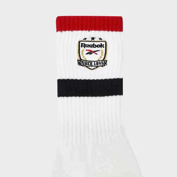 Emblem Crew Socks - White:Red