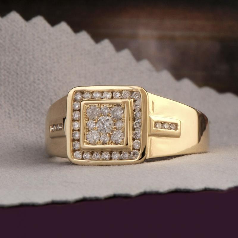 

Men s Decorative Art Anniversary Ring, Men s Wedding Ring Men s Zircon Ring, Men s Retro Engagement Ring 7