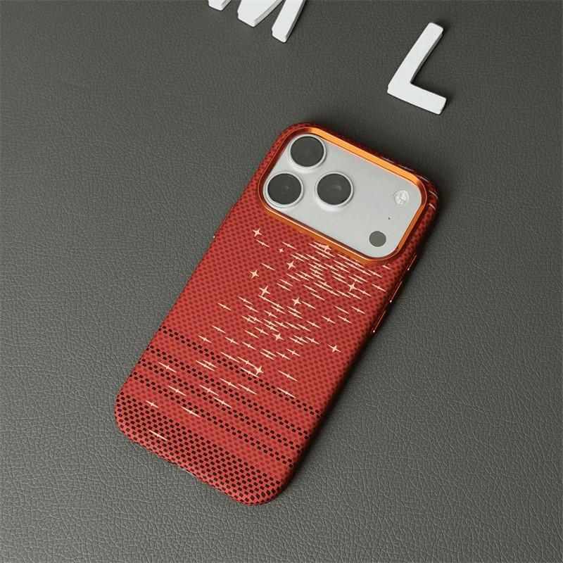 Kevlar Carbonfaser Magnetische Schutzhülle für iPhone 17 Pro Max