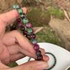 7 .5Mm Natural Stone Epidote Wrist Bracelet Genuine Round Beads Crystalline Woman Man Gemstone Jewelry Bracelets On HandFashion Bracelets