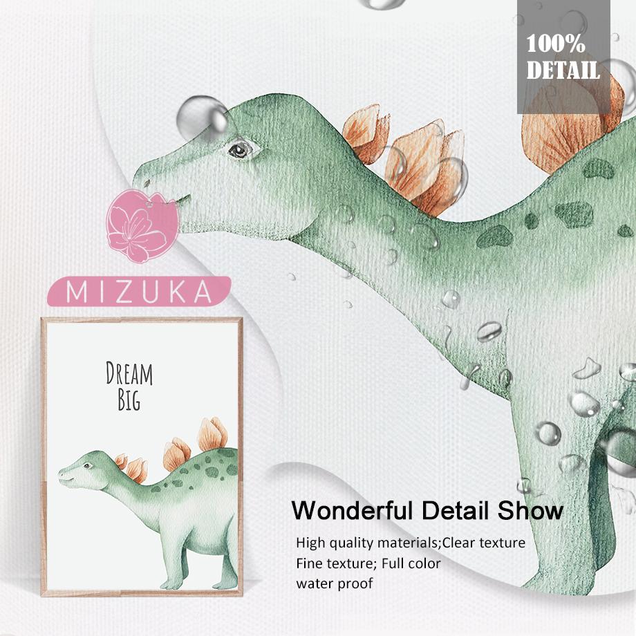 Cartoon Cute Dinosaur Blessing Nursery Oil Style Wall Art Canvas Painting Posters And Prints Pictures For Kids Room Baby Decor