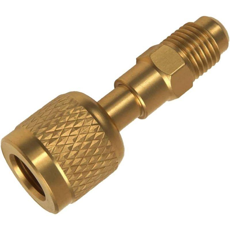 

A60ZR-32 R-454B Brass Adapter, 1/4 Inch Female To 1/4 Inch Male Reverse Thread,For R-454B For R-32 Tanksmay