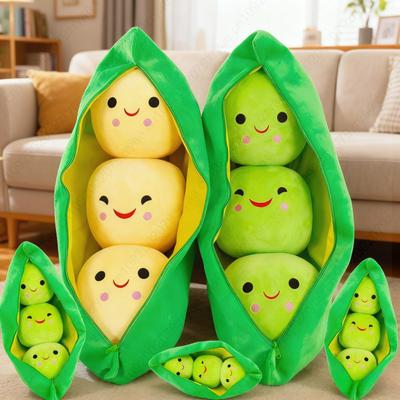 Ungiftiges Niedliches Plüsch Erbsen Gefülltes Pflanzenspielzeug Kreative Erbse Kinder Kawaii Puppe Bohnen Baby Kissen Kissen Kinder Geschenk