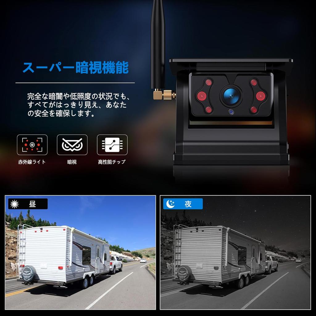 Stynxro Backup Camera Monitor Wireless Backup Camera with Digital Signal Interference Dash Solar Magnetic IP67 Night DIY Installation in 1 Switchable