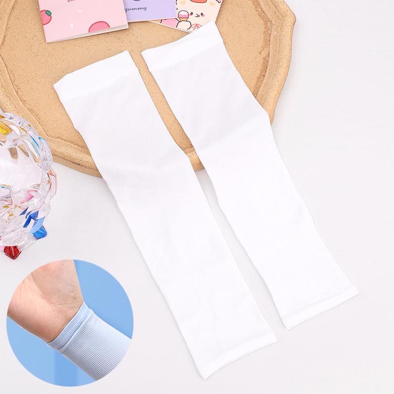 Sun Protection Arm Sleeves For Kids 4-12 Years Summer Sports Cooling Long Arm Cover Girls Boys Elastic Ice Cycling Beach Sleeve