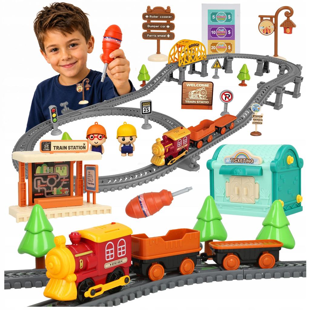 [PACZA] Electric train locomotive set of 101 elements Z3374