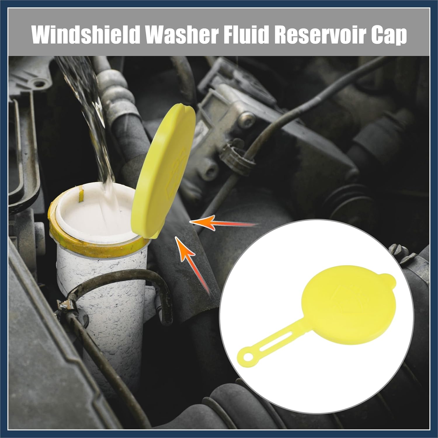 

28913-8B700 Yellow Windshield Wiper Washer Fluid Reservoir Tank Bottle Cap Cover for Nissan Frontier Replacement Car Parts Stylish Design