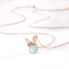 Cosmic Star Blue Necklace with Diamonds Cat's Eye Cute Rabbit Pendant Simple Korean Version Niche Design Sense ins