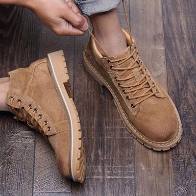 Herfst Winter Dikke Zool Enkellaarsjes Veterschoenen Heren Britse Stijl Trend Laarzen Hoge Laarzen Koreaanse Casual Schoenen Enkellaarsjes voor Heren