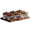 Fruit Tray Living Room Household Acacia Wood Snack Plate Light Luxury High-end Glass Tea Table Candy Division of Dry Fruit Tray