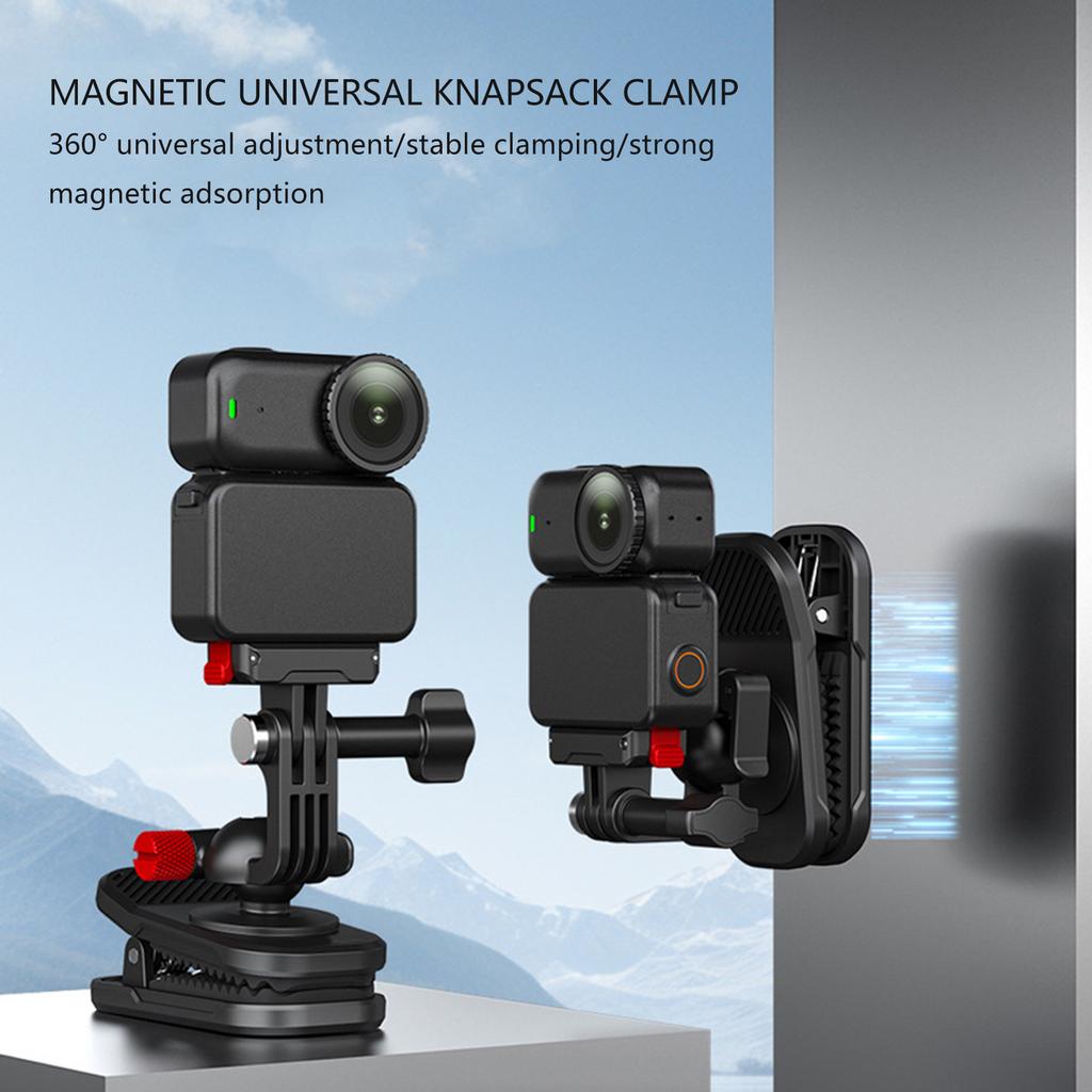 Multiple Surfaces Magnetic Backpacks Mount For Cameras Adjustable Grip And Plastic Construction