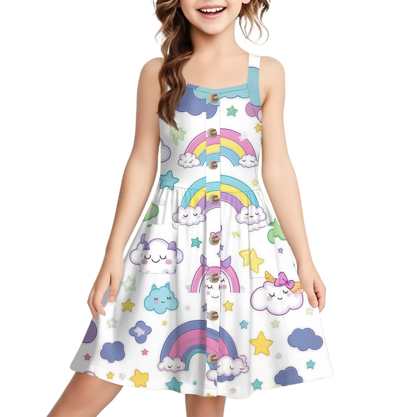 

Детская пряжка - без манжет, сумка-мешок, повседневный, модный, с принтом, милый сарафан 160 белый